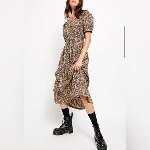 Free People Size XL Romantic Tiered Heartlands Midi Dress EUC